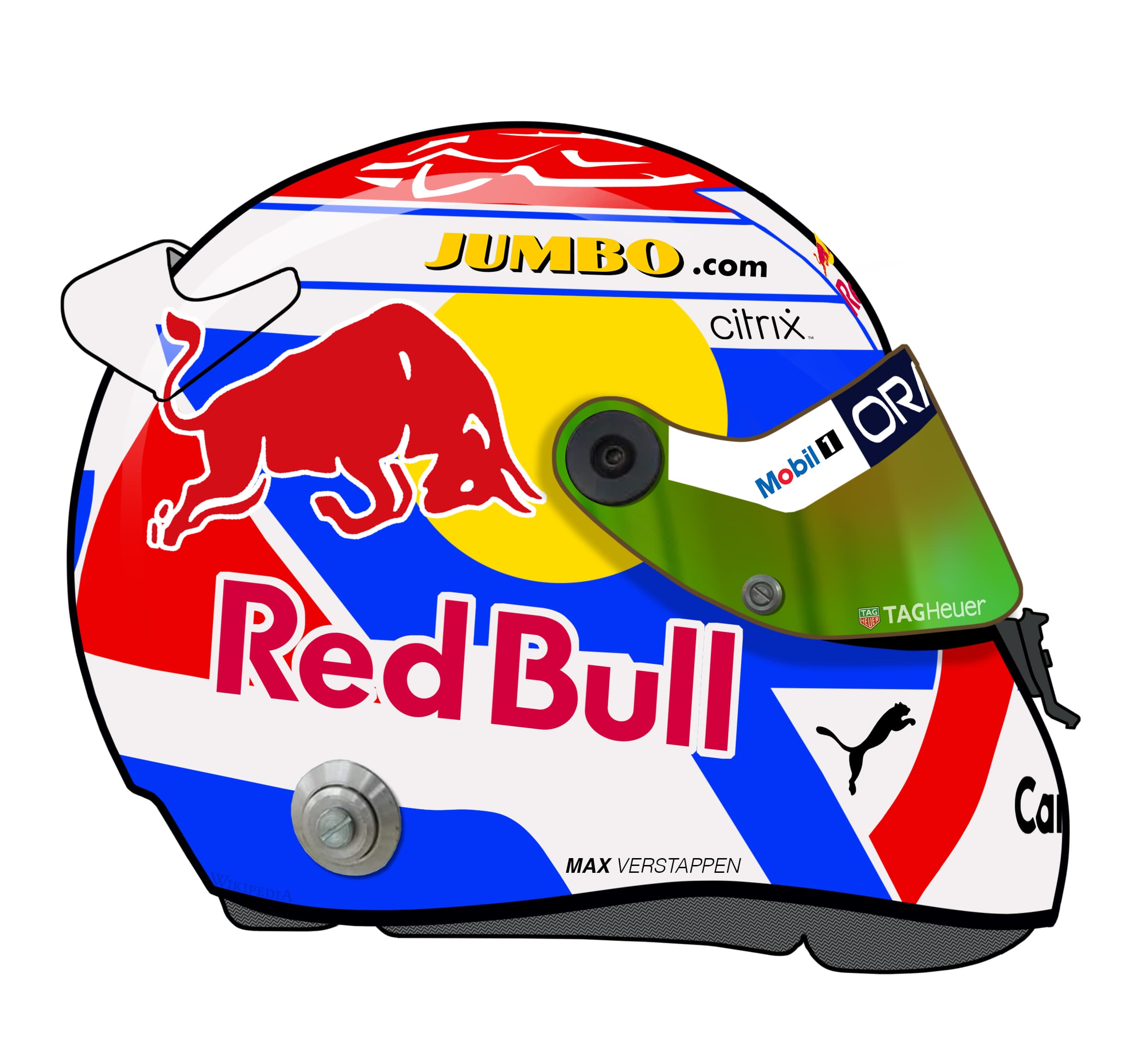 Max Verstappen’s 2022 season helmet, side view