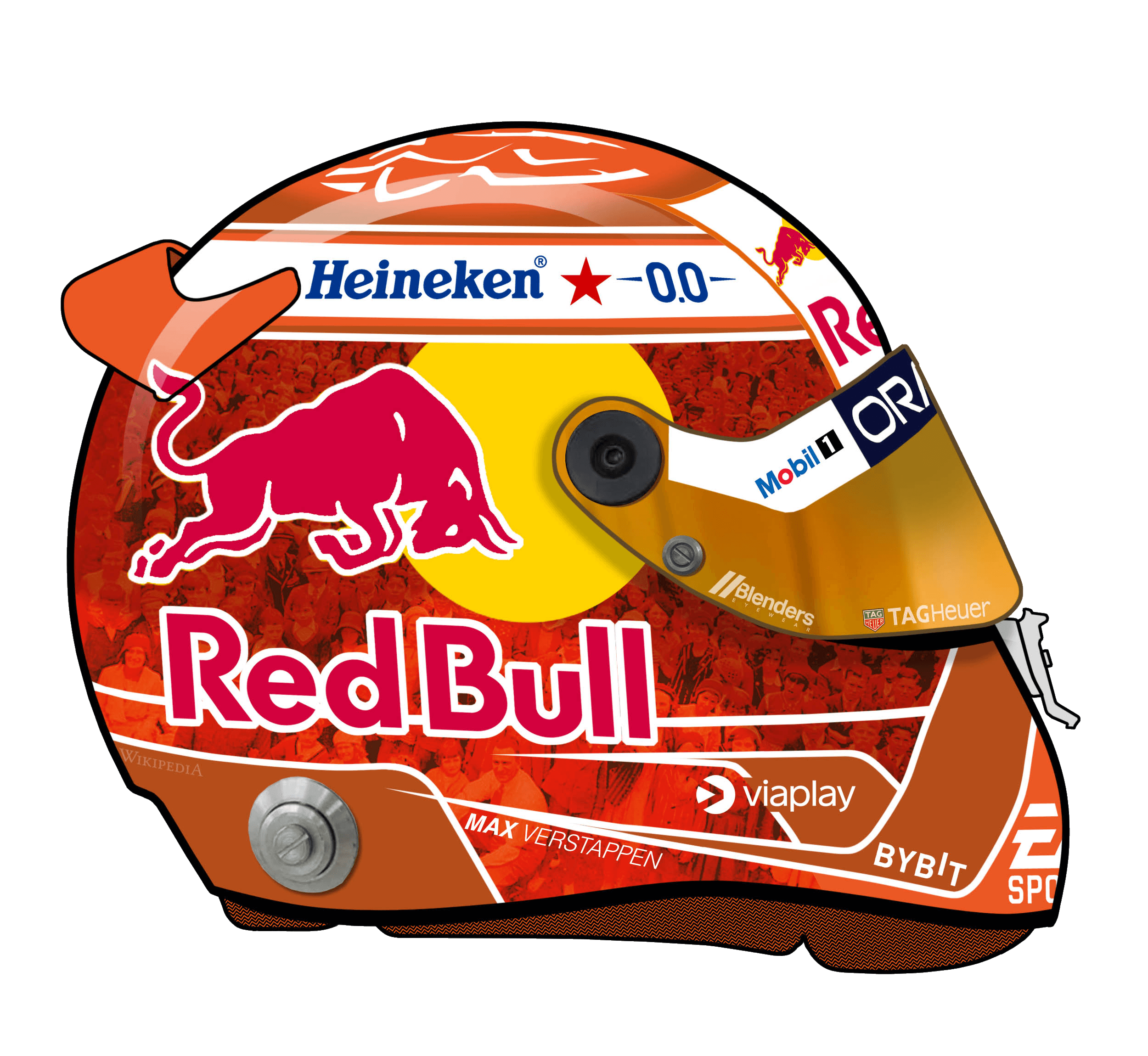 Max Verstappen’s 2024 season helmet, side view
